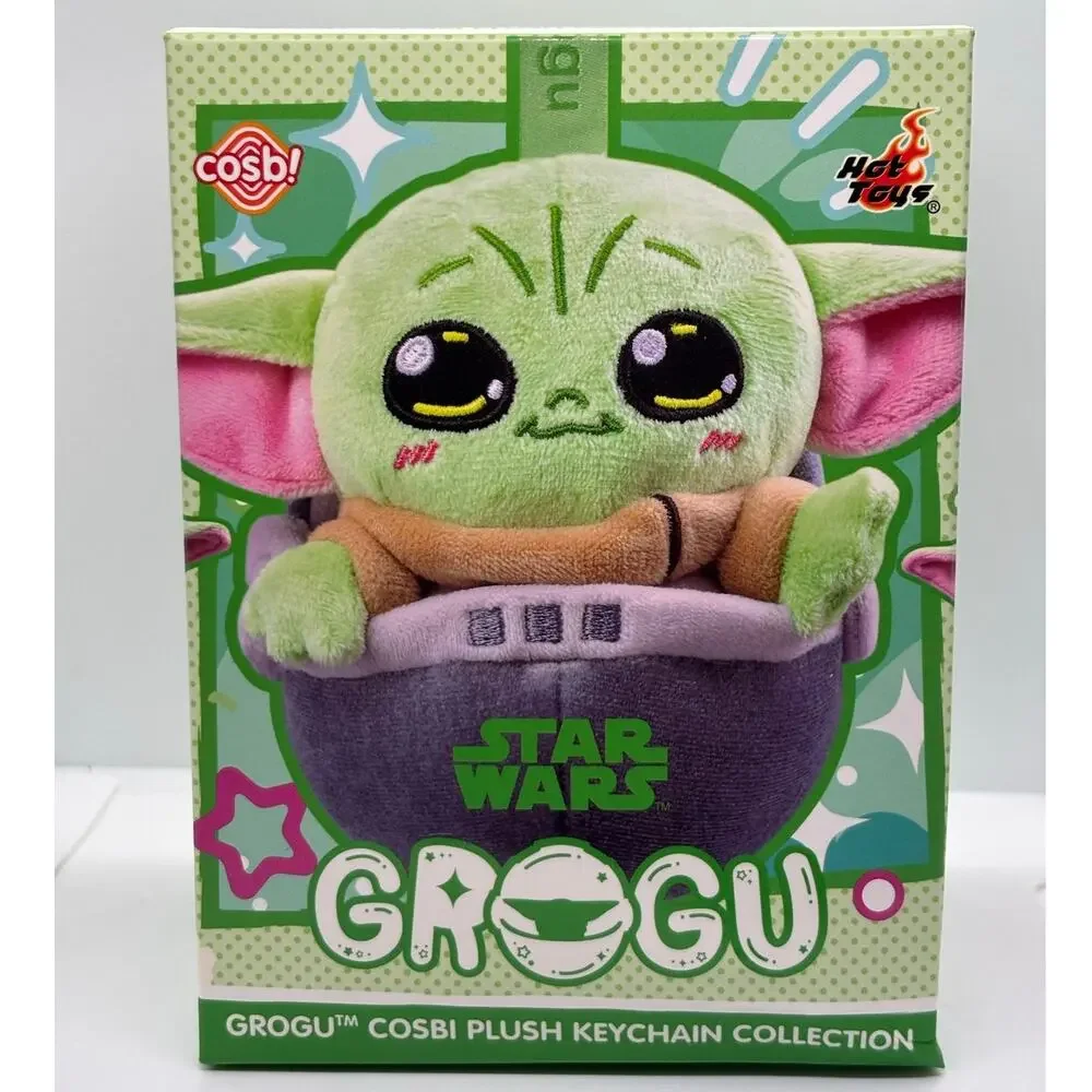 Disney x Star Wars x Cosbi Mandalorian & Grogu Plush Key/Charm, Sleeping, New